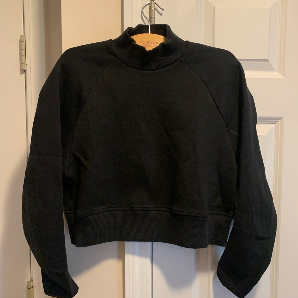 Adidas women’s cropped mock neck sweatshirt size medium